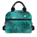 Teal Stardust Galaxy Space Print Insulated Lunch Bag