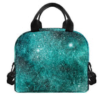 Teal Stardust Galaxy Space Print Insulated Lunch Bag