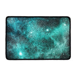 Teal Stardust Galaxy Space Print Kitchen Mat