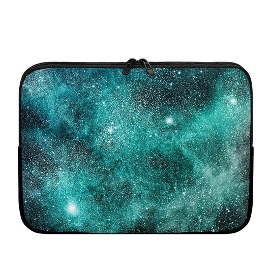 Teal Stardust Galaxy Space Print Laptop Sleeve