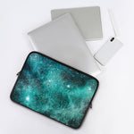 Teal Stardust Galaxy Space Print Laptop Sleeve