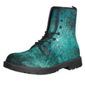 Teal Stardust Galaxy Space Print Lace-Up Boots