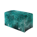 Teal Stardust Galaxy Space Print Leather Tissue Box Cover