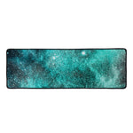 Teal Stardust Galaxy Space Print Long Kitchen Mat