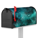 Teal Stardust Galaxy Space Print Mailbox Cover