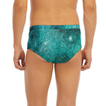 Teal Stardust Galaxy Space Print Men's Briefs
