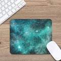 Teal Stardust Galaxy Space Print Mouse Pad