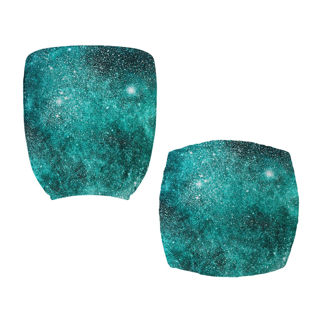 Teal Stardust Galaxy Space Print Office Chair Cover