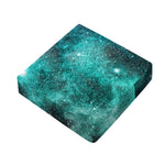 Teal Stardust Galaxy Space Print Outdoor Seat Cushion Cover