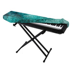 Teal Stardust Galaxy Space Print Piano Keyboard Cover