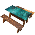 Teal Stardust Galaxy Space Print Picnic Table Cover