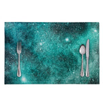 Teal Stardust Galaxy Space Print Placemat