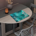 Teal Stardust Galaxy Space Print Placemat