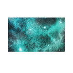 Teal Stardust Galaxy Space Print Polyester Flag
