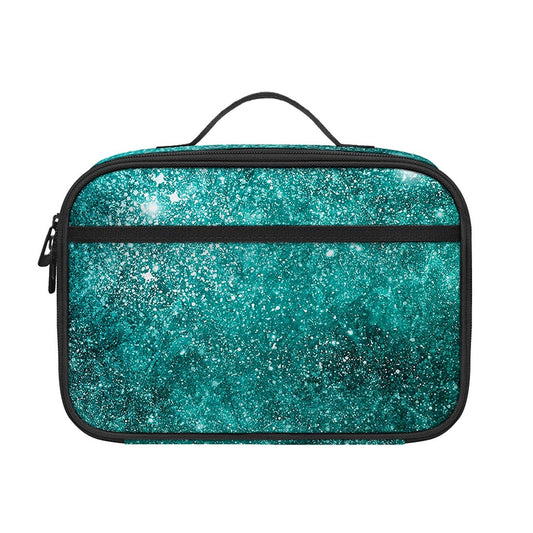 Teal Stardust Galaxy Space Print Portable Lunch Bag