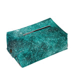 Teal Stardust Galaxy Space Print Rectangle Tissue Box Cover