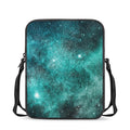 Teal Stardust Galaxy Space Print Rectangular Crossbody Bag