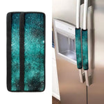 Teal Stardust Galaxy Space Print Refrigerator Handle Covers