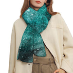 Teal Stardust Galaxy Space Print Scarf