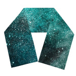 Teal Stardust Galaxy Space Print Scarf