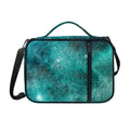 Teal Stardust Galaxy Space Print Shoulder Strap Bible Bag