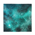 Teal Stardust Galaxy Space Print Silk Bandana