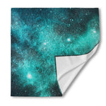 Teal Stardust Galaxy Space Print Silk Bandana