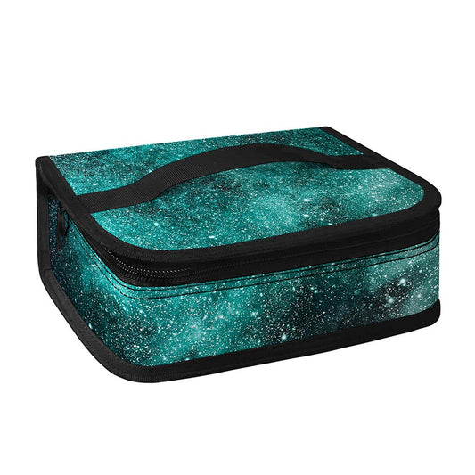 Teal Stardust Galaxy Space Print Small Lunch Bag