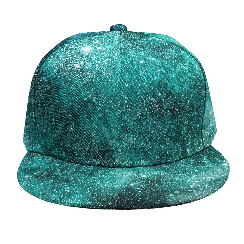 Teal Stardust Galaxy Space Print Snapback Cap