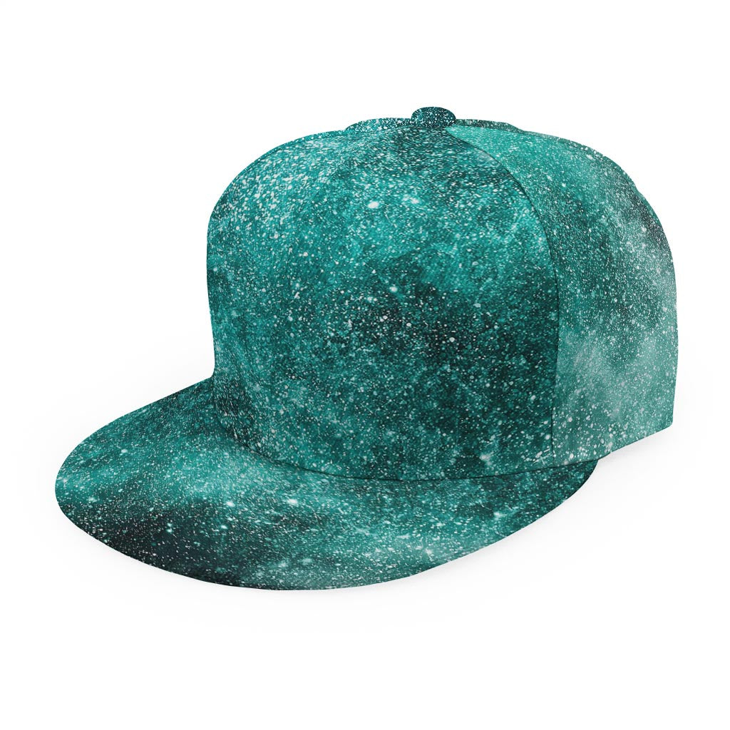 Teal Stardust Galaxy Space Print Snapback Cap