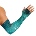 Teal Stardust Galaxy Space Print Sun Protection Arm Sleeves