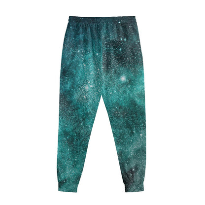 Teal Stardust Galaxy Space Print Sweatpants