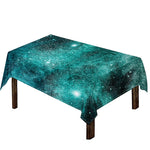 Teal Stardust Galaxy Space Print Tablecloth