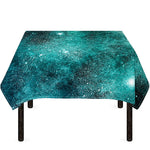 Teal Stardust Galaxy Space Print Tablecloth