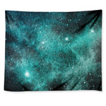 Teal Stardust Galaxy Space Print Tapestry