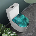 Teal Stardust Galaxy Space Print Toilet Lid Cover