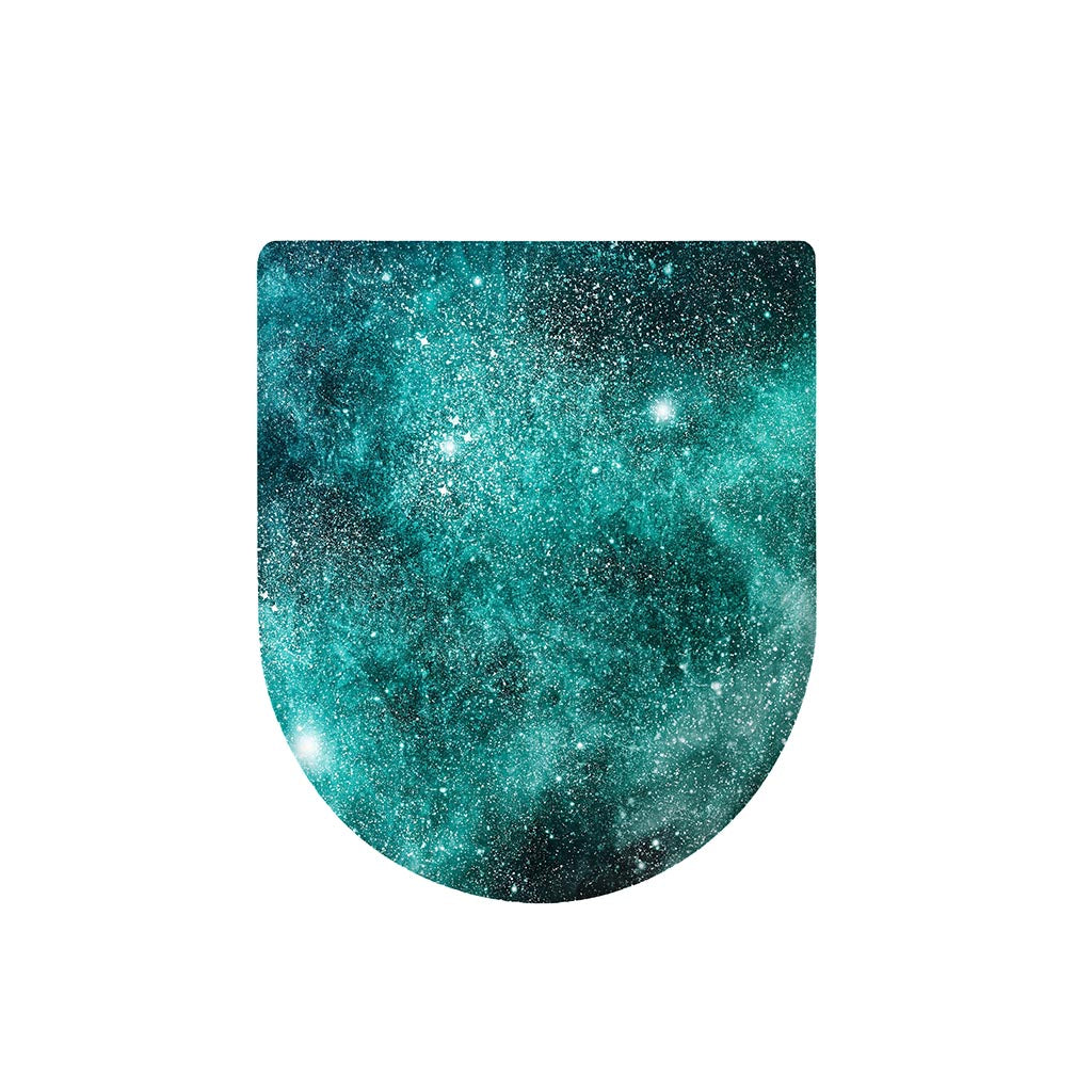 Teal Stardust Galaxy Space Print Toilet Lid Cover
