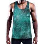 Teal Stardust Galaxy Space Print Training Tank Top