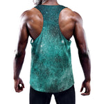 Teal Stardust Galaxy Space Print Training Tank Top