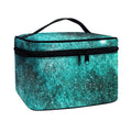 Teal Stardust Galaxy Space Print Travel Makeup Bag