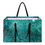 Teal Stardust Galaxy Space Print Utility Tote Bag