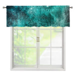 Teal Stardust Galaxy Space Print Window Valance