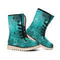 Teal Stardust Galaxy Space Print Winter Boots