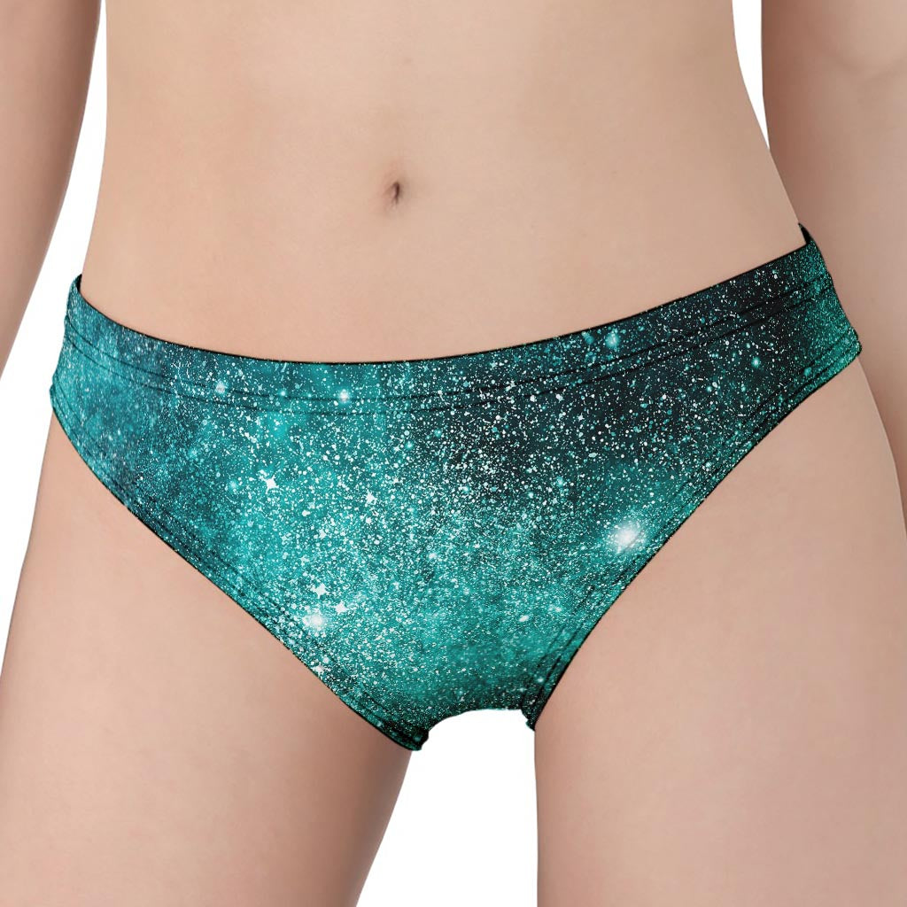 Teal Stardust Galaxy Space Print Women's Panties