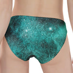 Teal Stardust Galaxy Space Print Women's Panties