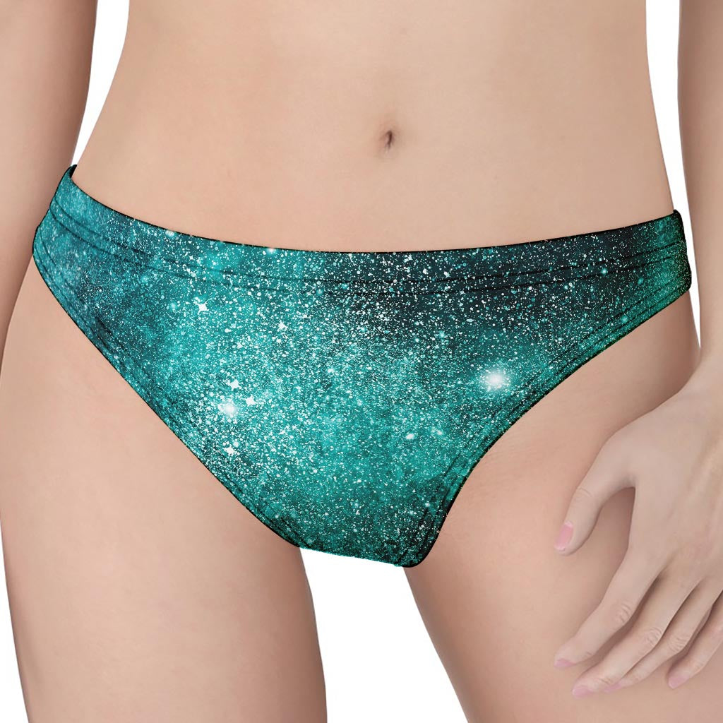 Teal Stardust Galaxy Space Print Women's Thong