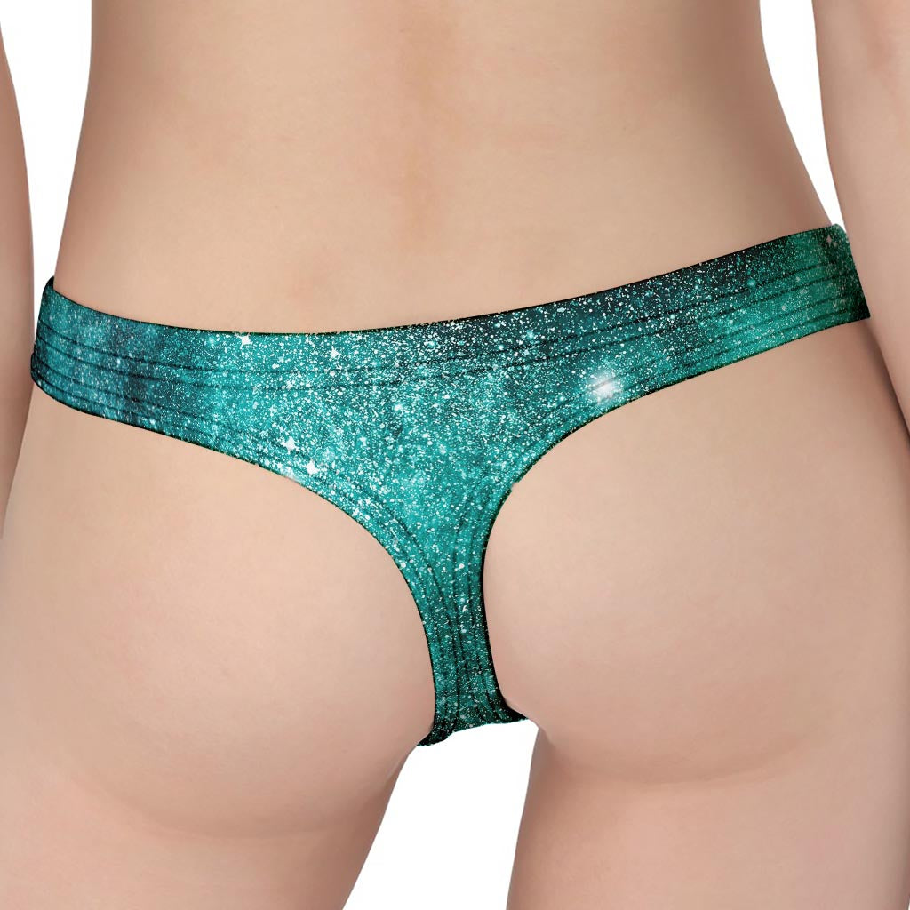 Teal Stardust Galaxy Space Print Women's Thong