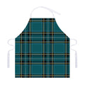 Teal Stewart Tartan Pattern Print Adjustable Apron