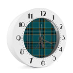 Teal Stewart Tartan Pattern Print Alarm Clock