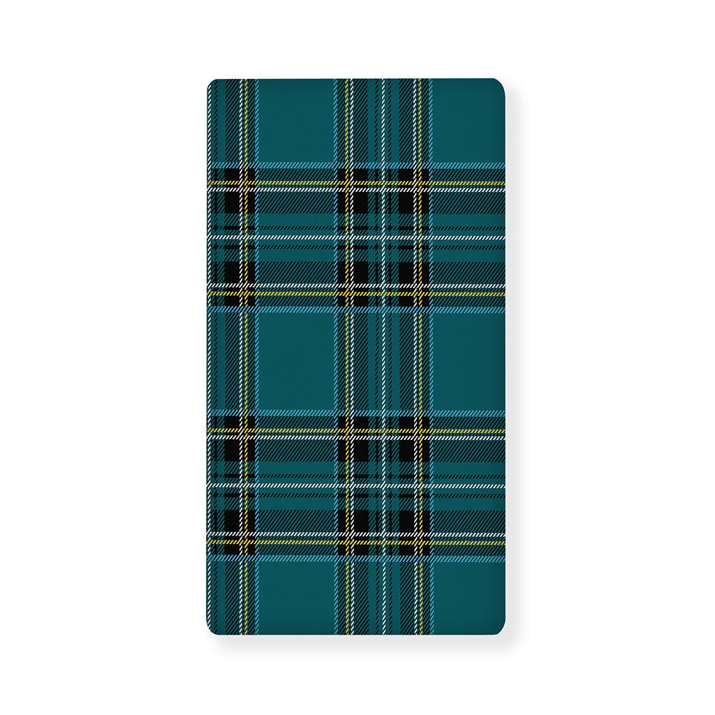 Teal Stewart Tartan Pattern Print Baby Crib Sheet
